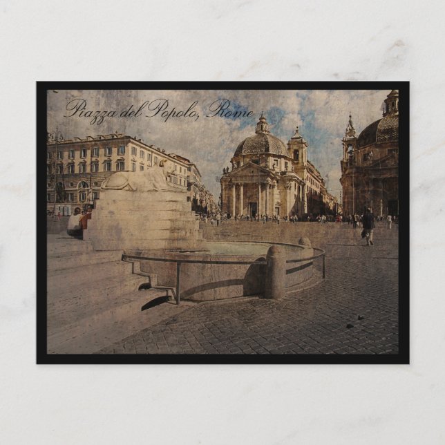 Piazza del Popolo, Rom Vykort (Framsida)