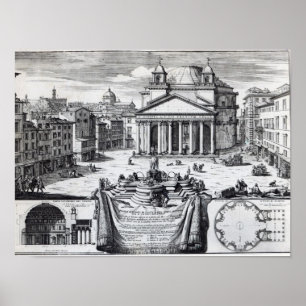 Piazza della Rotonda yttrade sig om Pantheon Poster