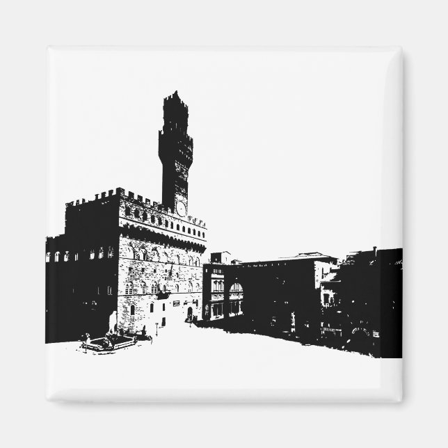 Piazza della Signoria i Florens, centrala Italien Magnet (Framsidan)