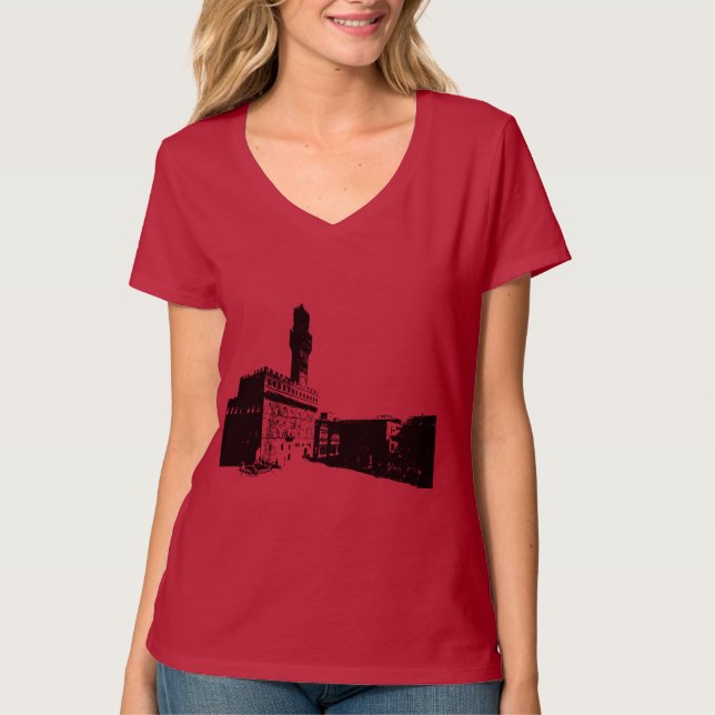 Piazza della Signoria i Florens, centrala Italien T Shirt (Framsida)