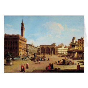 Piazza della Signoria i Florens Hälsningskort