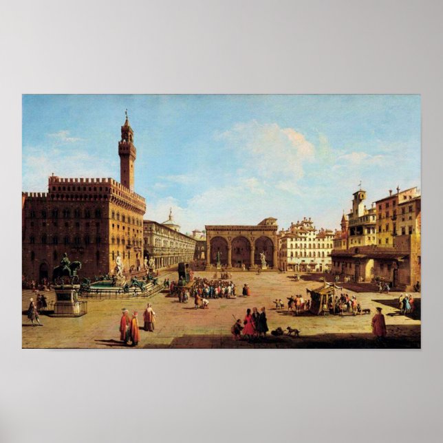 Piazza della Signoria i Florens Poster (Framsidan)