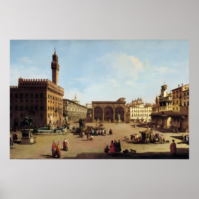 Piazza della Signoria i Florens Poster (Framsidan)