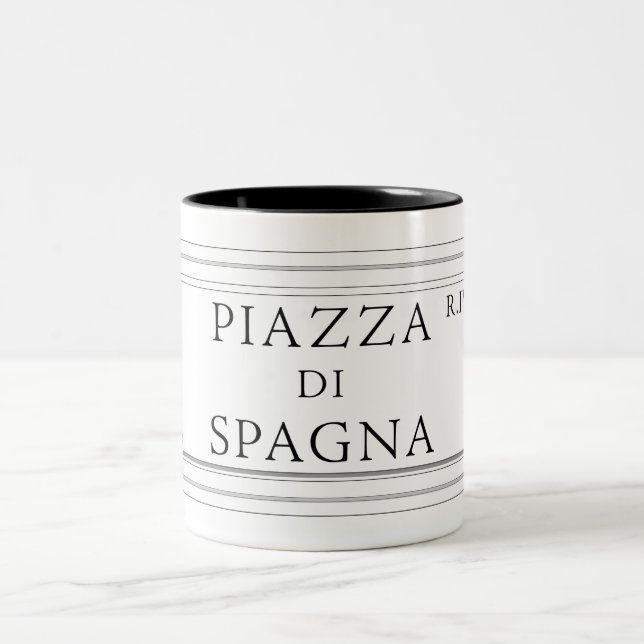 Piazza di Spagna, den Rome gatan undertecknar Två-Tonad Mugg (Center)