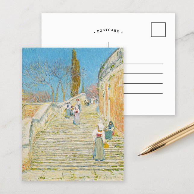 Piazza di Spagna, Rom | Childe Hassam Vykort (Skapare uppladdad)