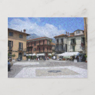 Piazza, Menaggio, vykort för Italien