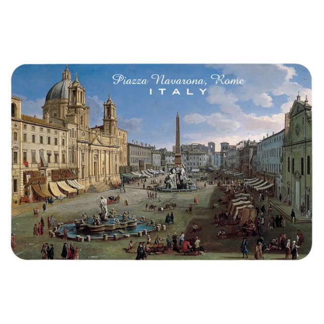 Piazza Navona, Rom anpassningsbar art magnet (Horisontell)