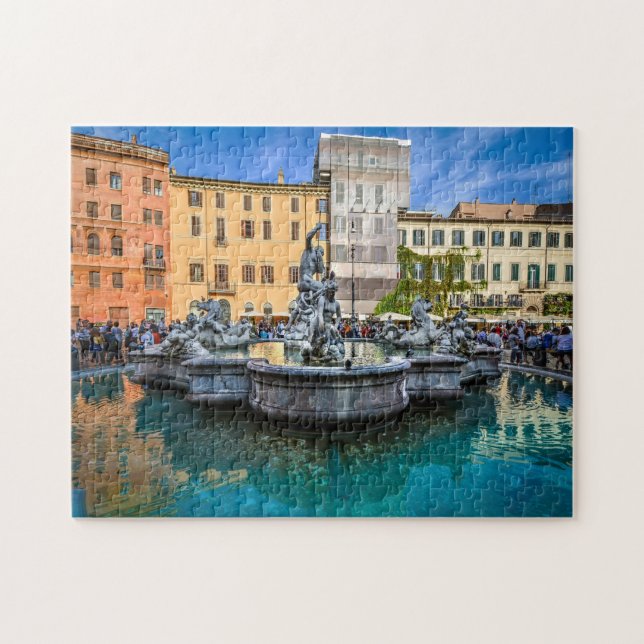 Piazza Navona  Rom Italien . Pussel (Horisontell)