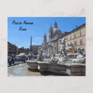 Piazza Navona-Rom, Italien Vykort