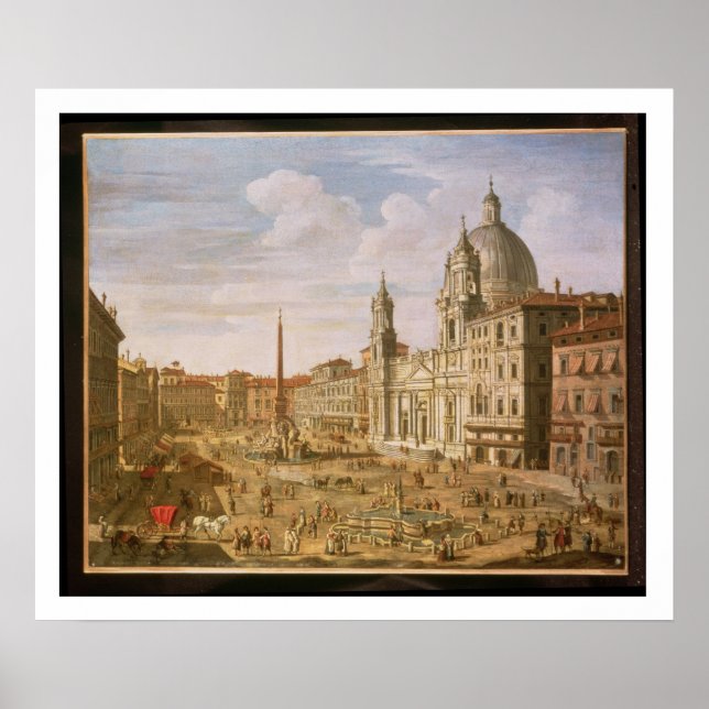Piazza Navona, Rom, tittar söderut mot Palazzo Poster (Framsidan)