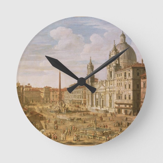 Piazza Navona, Rom, tittar söderut mot Palazzo Rund Klocka (Framsida)