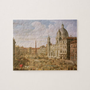 Piazza Navona, Rome, tittar södra in mot Palazzo Pussel