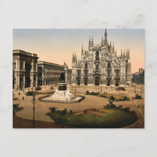 Piazza of the cathedral, Milano, Italien Classic P Vykort
