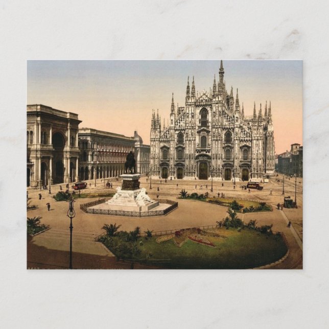 Piazza of the cathedral, Milano, Italien Classic P Vykort (Framsida)