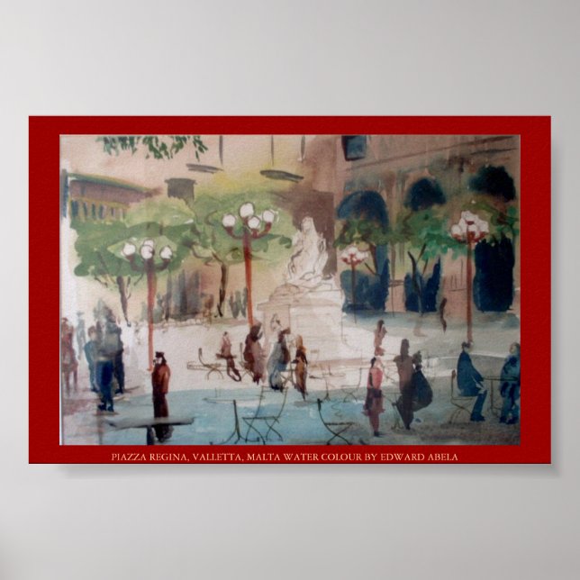PIAZZA REGINA, MALTA POSTER (Framsidan)