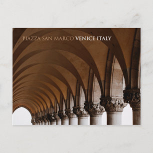 Piazza San Marco arches i Italien Venedig Vykort