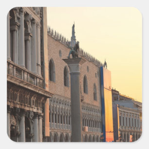 Piazza San Marco, S:t Markus-platsen, Venedig Fyrkantigt Klistermärke