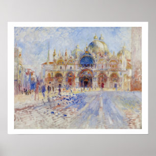 Piazza San Marco, Venedig, 1881 (olja på arbetsyta Poster