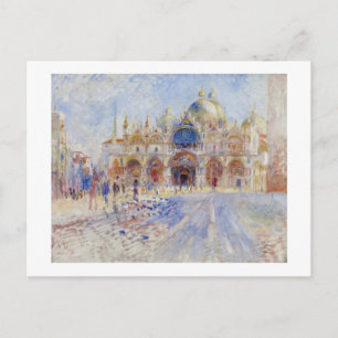 Piazza San Marco, Venedig, 1881 (olja på arbetsyta Vykort