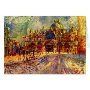 Piazza San Marco, Venedig av Pierre Renoir Hälsningskort