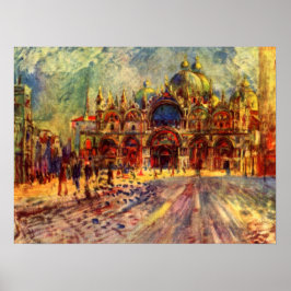 Piazza San Marco, Venedig av Pierre Renoir Poster