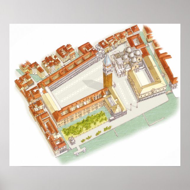 Piazza San Marco. Venedig Italien Poster (Framsidan)