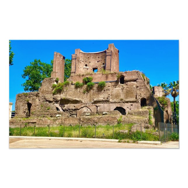 Piazza Vittorio Emanuele II Ruins - Rom, Italien Fototryck (Framsidan)