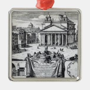 Piazzadella Rotonda med en beskåda av pantheonen Julgransprydnad Metall