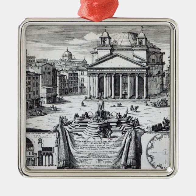 Piazzadella Rotonda med en beskåda av pantheonen Julgransprydnad Metall (Framsidan)