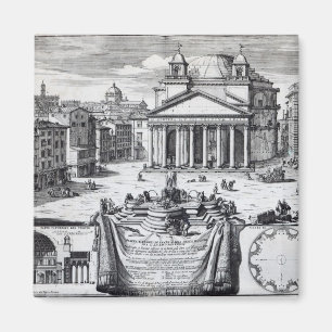 Piazzadella Rotonda med en beskåda av pantheonen Magnet