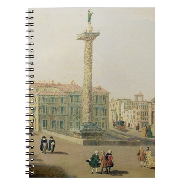 Piazzaen Colonna, Rome Anteckningsbok Med Spiral (Framsidan)