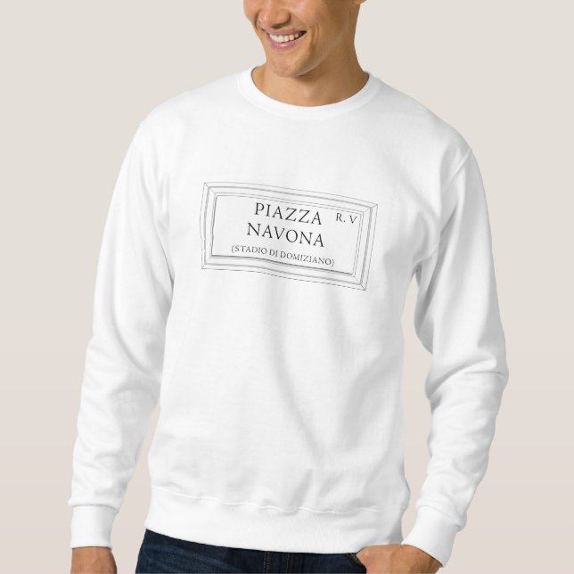 Piazzaen Navona, den Rome gatan undertecknar Sweatshirt (Framsida)