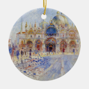Piazzaen San Marco, Venedig, 1881 (olja på kanfas Julgransprydnad Keramik