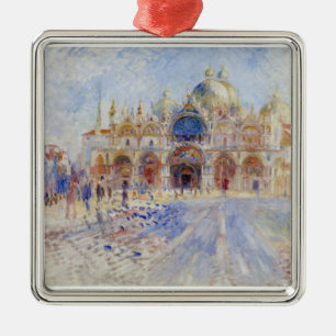 Piazzaen San Marco, Venedig, 1881 (olja på kanfas Julgransprydnad Metall