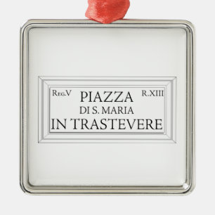 Piazzaen Santa Maria i Trastevere, den Rome gatan Julgransprydnad Metall