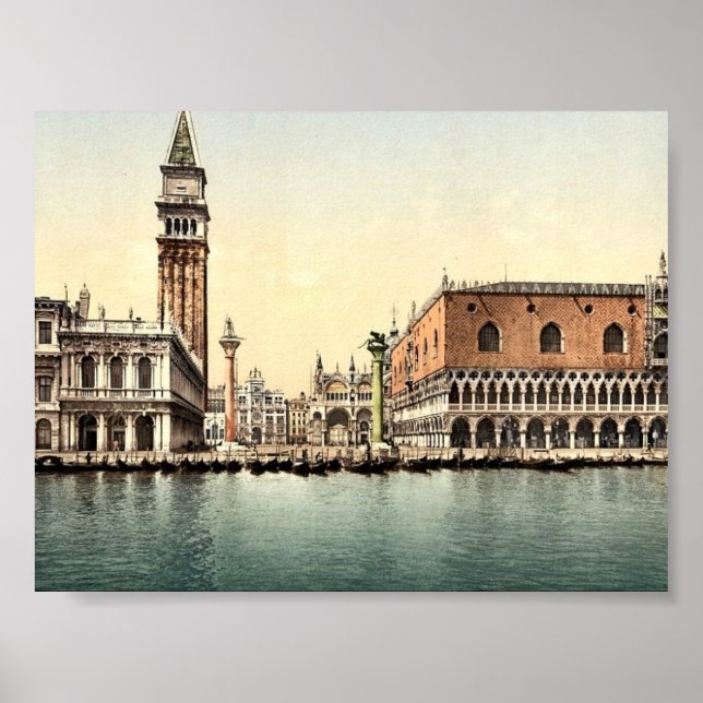 Piazzetta, Venedig, Italien Classic Photochrom Poster (Framsidan)