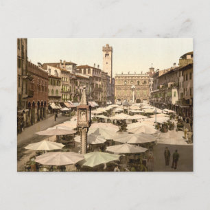 Piazzi delle Erbe, Verona, Italien Vykort