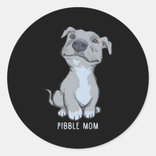 Pibble Mamma Pittie Kärlek Pitbull Runt Klistermärke