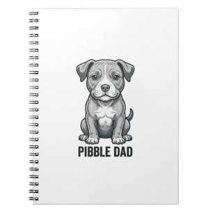 Pibble Pappa Vintage Gravyr Hund Tröja Design_1 Anteckningsbok