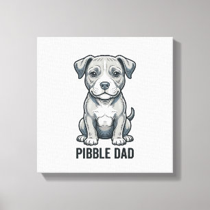 Pibble Pappa Vintage Gravyr Hund Tröja Design_1 Canvastryck