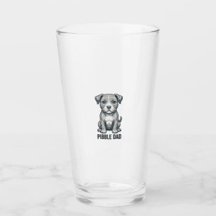 Pibble Pappa Vintage Gravyr Hund Tröja Design_1 Glaskopp