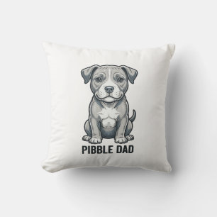 Pibble Pappa Vintage Gravyr Hund Tröja Design_1 Kudde