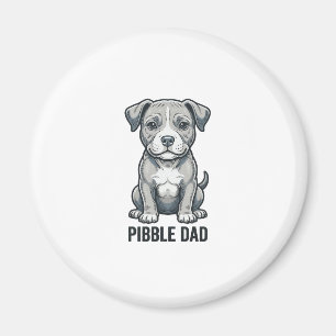 Pibble Pappa Vintage Gravyr Hund Tröja Design_1 Magnet