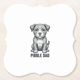 Pibble Pappa Vintage Gravyr Hund Tröja Design_1 Underlägg Papper