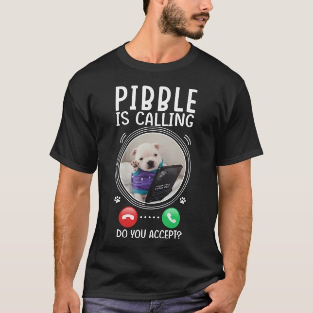 Pibble Ringer Tar Du Emot Roligt Hund Meme T Shirt (Framsida)