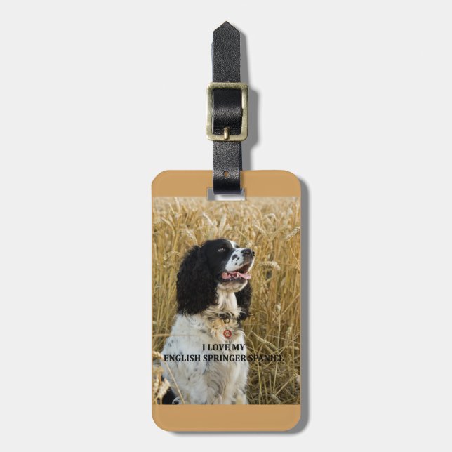 pic för w för bwlove för spaniel för engelsk bagagebricka (Vertikal Framsida)