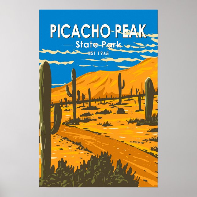 Picacho Peak State Park Arizona Retro  Poster (Framsidan)