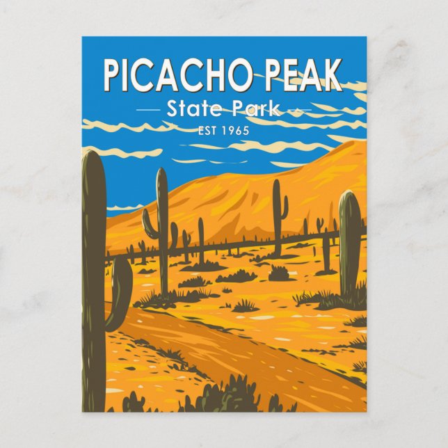 Picacho Peak State Park Arizona Vintage Vykort (Framsida)