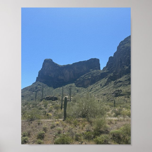 Picacho-toppen Arizona Desert liggande berg Poster (Framsidan)