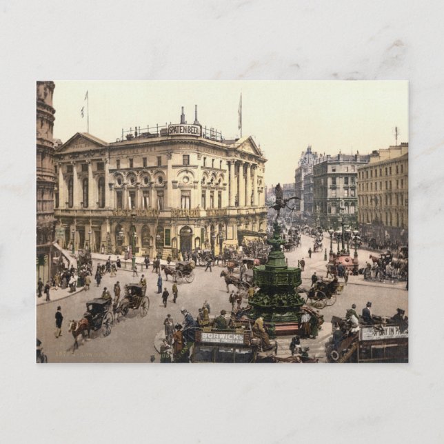 Picadilly Circus, London, c.1895 Vykort (Framsida)
